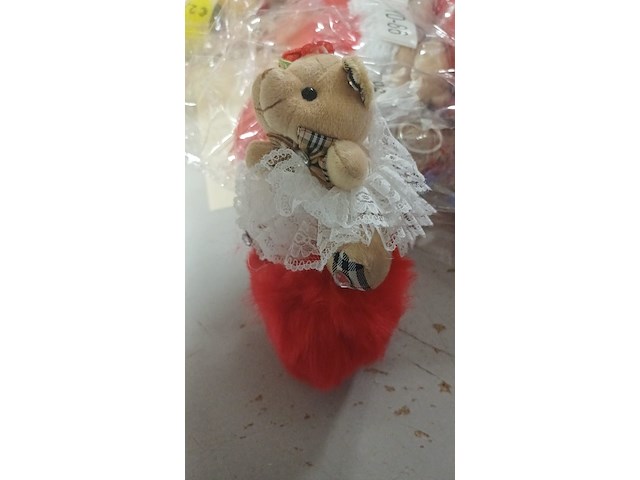 Sleutlhanger beertje rood wit 3 stuks - afbeelding 5 van  5