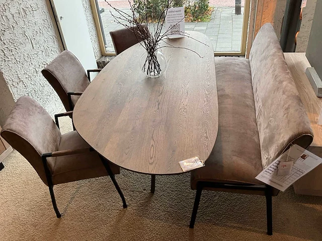 Slipper eiken eetkamertafel - afbeelding 4 van  7
