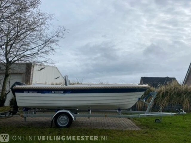 Sloep / console boot met 15 pk 4 takt mercury motor searider, 500 retro, bouwjaar 2021 - afbeelding 11 van  16
