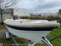 Sloep / console boot met 15 pk 4 takt mercury motor searider, 500 retro, bouwjaar 2021 - afbeelding 12 van  16