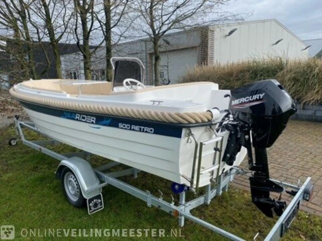 Sloep / console boot met 15 pk 4 takt mercury motor searider, 500 retro, bouwjaar 2021 - afbeelding 15 van  16
