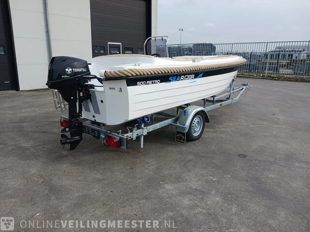 Sloep inclusief boottrailer searider, 500 retro, wit, bouwjaar 2022 - afbeelding 23 van  53