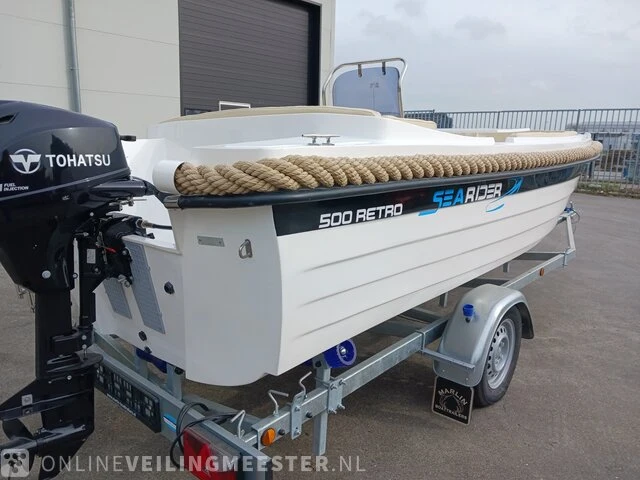 Sloep inclusief boottrailer searider, 500 retro, wit, bouwjaar 2022 - afbeelding 51 van  53