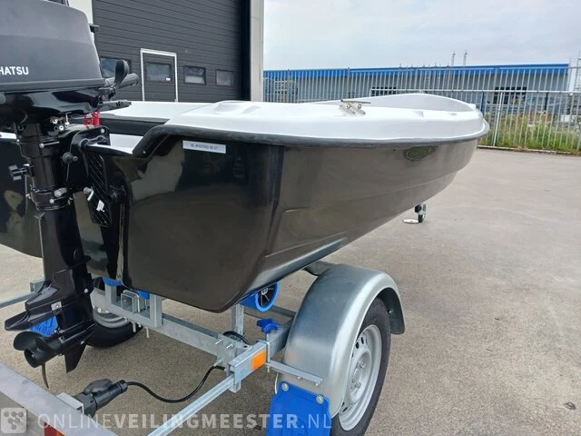 Sloep met buitenboordmotor 4 pk tohatsu, trailer en kussenset seafinder, 370, blauw, bouwjaar 2021 - afbeelding 4 van  36