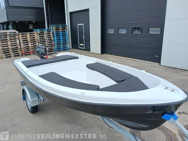 Sloep met buitenboordmotor 4 pk tohatsu, trailer en kussenset seafinder, 370, blauw, bouwjaar 2021 - afbeelding 5 van  36