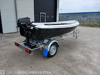Sloep met buitenboordmotor 4 pk tohatsu, trailer en kussenset seafinder, 370, blauw, bouwjaar 2021 - afbeelding 23 van  36