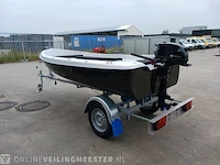 Sloep met buitenboordmotor 4 pk tohatsu, trailer en kussenset seafinder, 370, blauw, bouwjaar 2021 - afbeelding 32 van  36