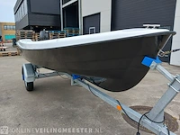 Sloep met buitenboordmotor 4 pk tohatsu, trailer en kussenset seafinder, 370, blauw, bouwjaar 2021 - afbeelding 36 van  36