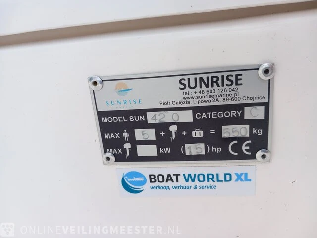 Sloep sunrise, s-420 met trailer - afbeelding 9 van  26