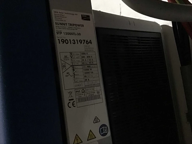 Sma stp15000tl-30 omvormer - afbeelding 4 van  5