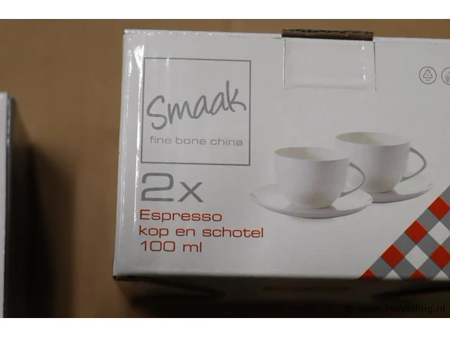 Smaak espresso kop en schotel set - 4 dozen á 2 stuks - afbeelding 3 van  4