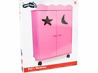 Small foot base toys houten poppen kledingkast roze - afbeelding 3 van  3