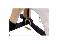 Small foot houten schommelpaard pluche shaggy bruin - afbeelding 3 van  5