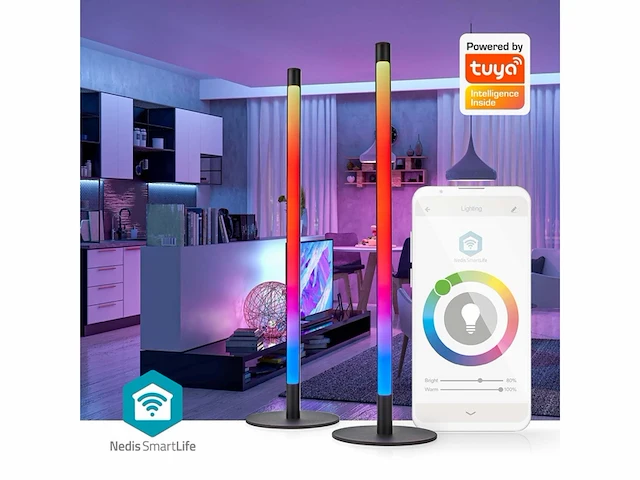Smartlife sfeerverlichting wifi tube 600 lm rgbic / warm tot koel wit 2700 6500 k 36 w metaal 2 stuks - afbeelding 2 van  2