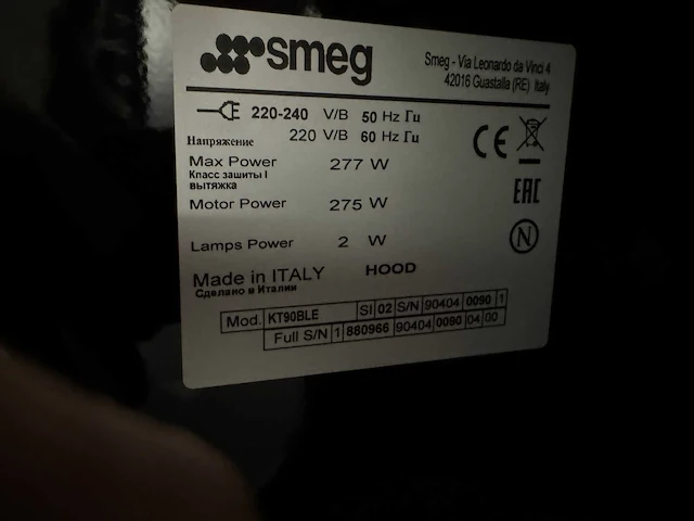 Smeg - kt90ble - afzuigkap (c) - afbeelding 2 van  3