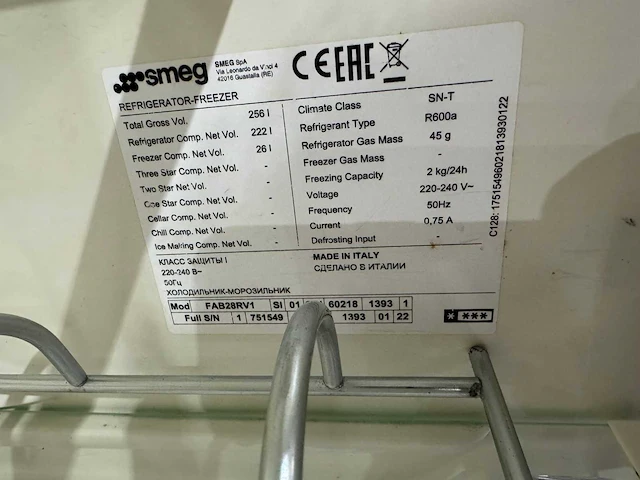 Smeg koelkast - afbeelding 3 van  12