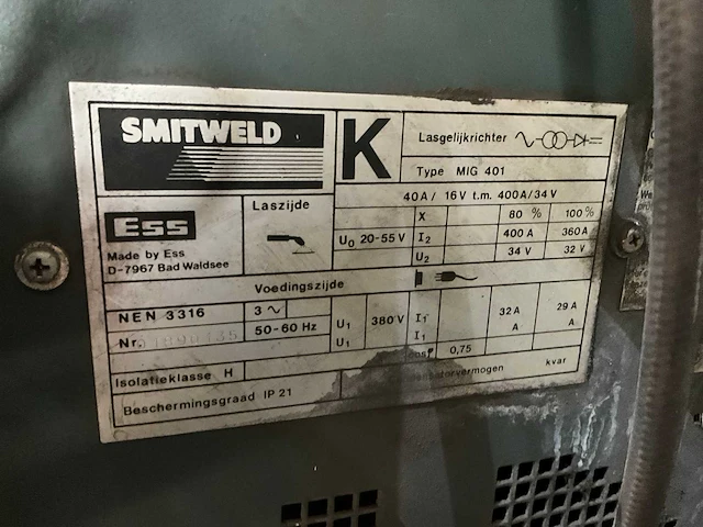 Smitweld mig401 mig lasapparaat m434 + transportkar - afbeelding 5 van  7