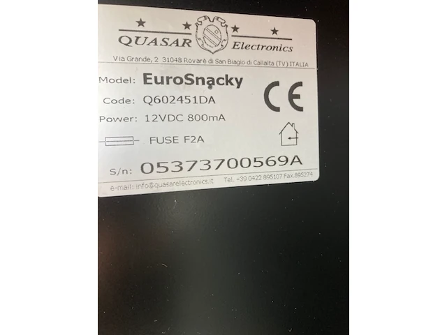 Snackautomaat, quasar, eurosnacky, zwart - afbeelding 3 van  9