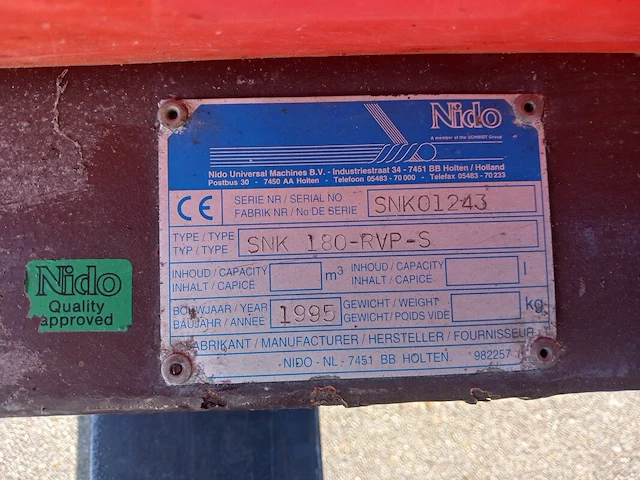 Sneeuwschuif nido, snk 180-rvp-s, bouwjaar 1995 - afbeelding 9 van  17