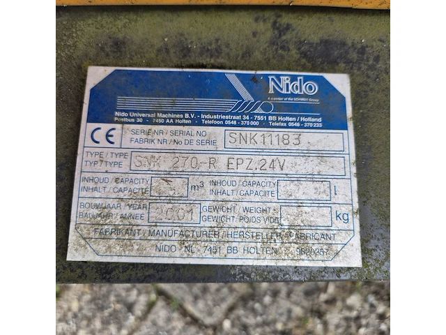 Sneeuwschuiver, nido, snk 270-r epz.24v, cd-orm-3268, 2001 - afbeelding 2 van  10