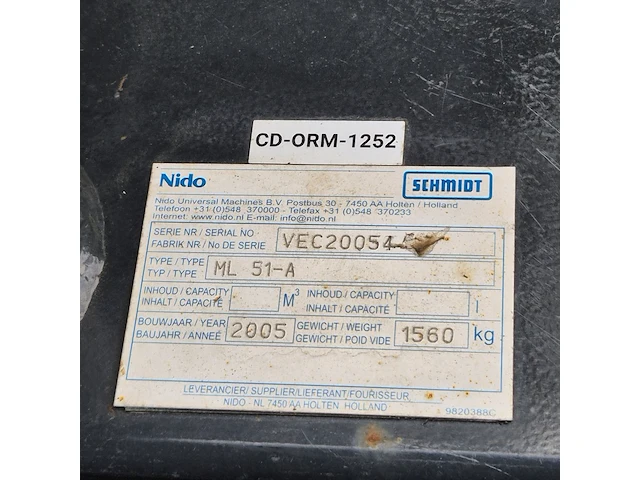 Sneeuwschuiver, schmidt/nido, vector ml 51-a, cd-orm-1252, 2005 - afbeelding 7 van  7