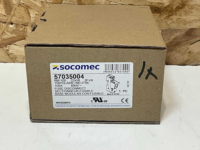 Socomec 57035004 zekering rm100 22x58 3p+n - afbeelding 3 van  3