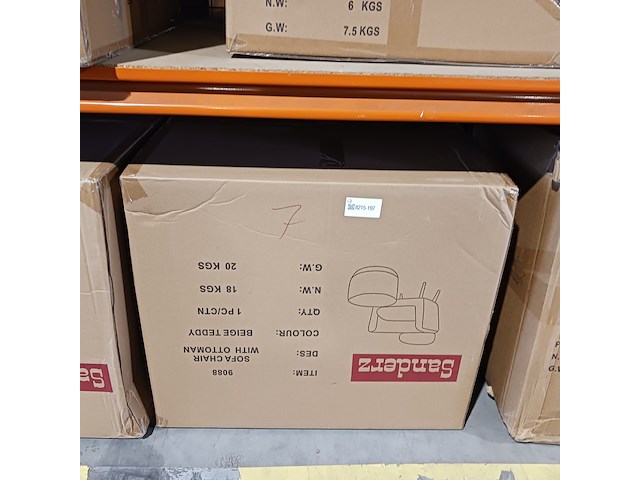 Sofa chair en hocker, beige teddy, 2025 - afbeelding 2 van  2