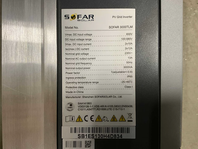 Sofar sofar 3000tlm omvormer 1-fasig - afbeelding 4 van  4