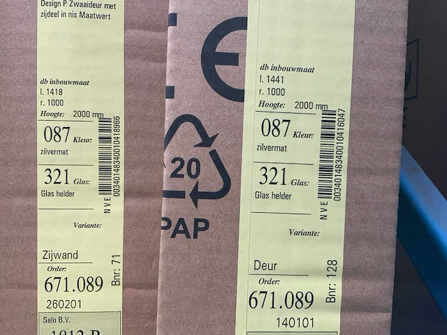 Solar 8p7281 douche zwaaideur met zijdeel in nis - afbeelding 2 van  2