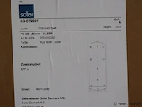 Solar buffertank t.b.v. warmtepomp type sg-bt200f - afbeelding 3 van  3