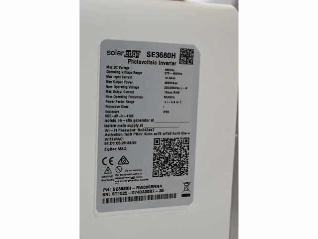 Solar edge se3680h omvormer - afbeelding 3 van  3