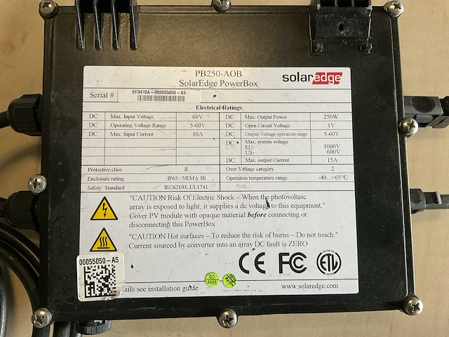 Solaredge pb250-aob power box (6x) - afbeelding 3 van  3
