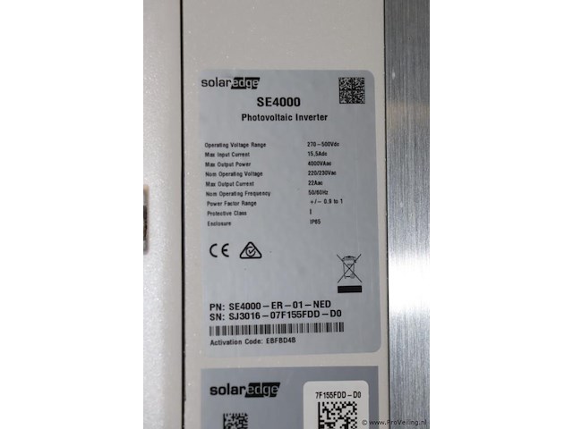 Solaredge photovoltaic inverter | model se4000 - afbeelding 2 van  3