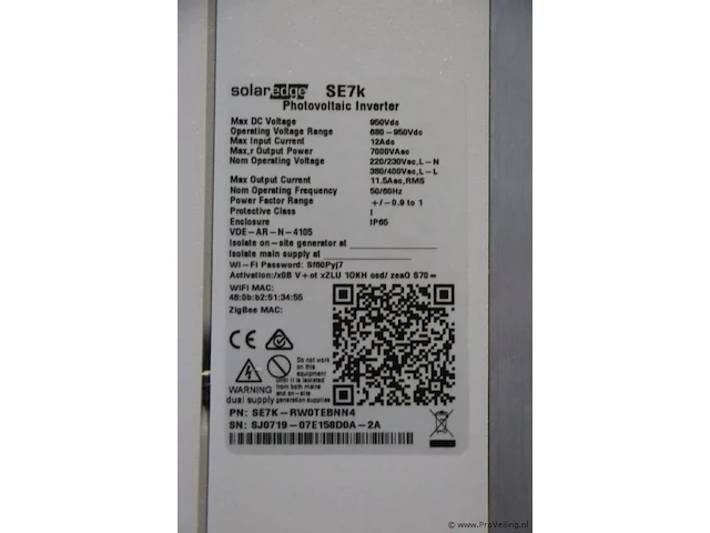 Solaredge photovoltaic inverter | model se7l - afbeelding 3 van  4
