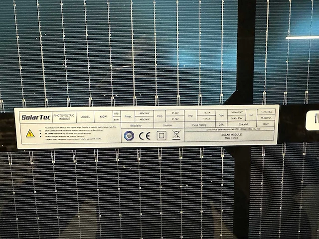 Solartec - m10/108g-420w - set van 32 full black (420 wp) glas-glas zonnepanelen en 1 blaupunkt bpt-v03-12.0 omvormer (3-fase) - afbeelding 4 van  9