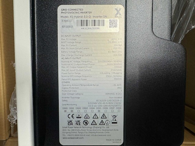 Solax - hybride 3.0k omvormer t.b.v. zonnepanelen - afbeelding 5 van  5