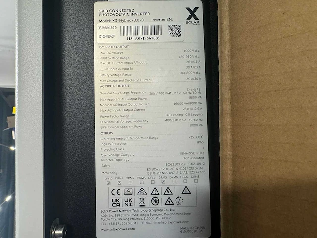 Solax - x3 hybrid g4 8kw hybride omvormer t.b.v. zonnepanelen (3-fase) - afbeelding 6 van  6