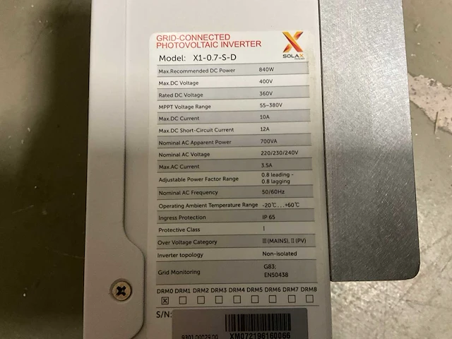 Solax power x1-0.7-s-d omvormer (2x) - afbeelding 4 van  5