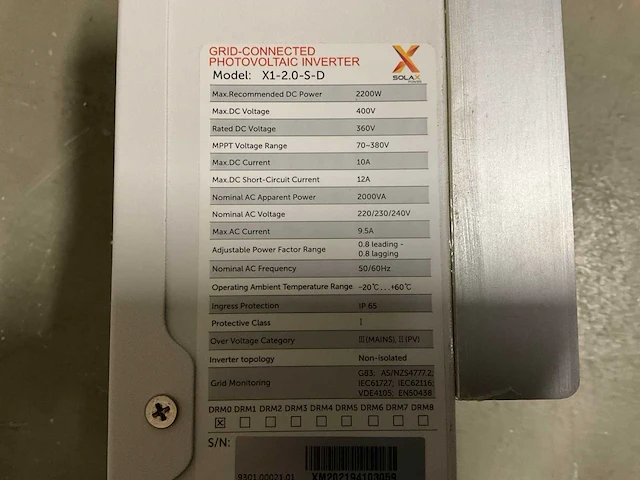 Solax power x1-2.0-s-d omvormer - afbeelding 4 van  4