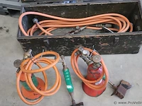 Soldeerbranders incl. slangen in houten kist - afbeelding 1 van  4