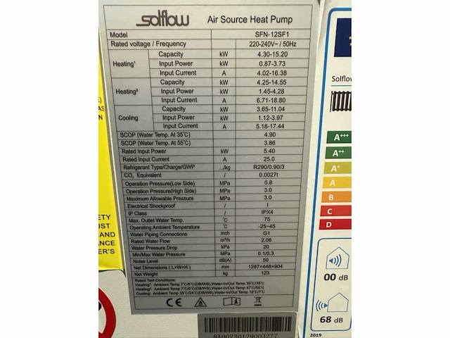 Solflow sfn-12sf1 propaan r290 warmtepomp 12kw ongebruikt - afbeelding 8 van  19