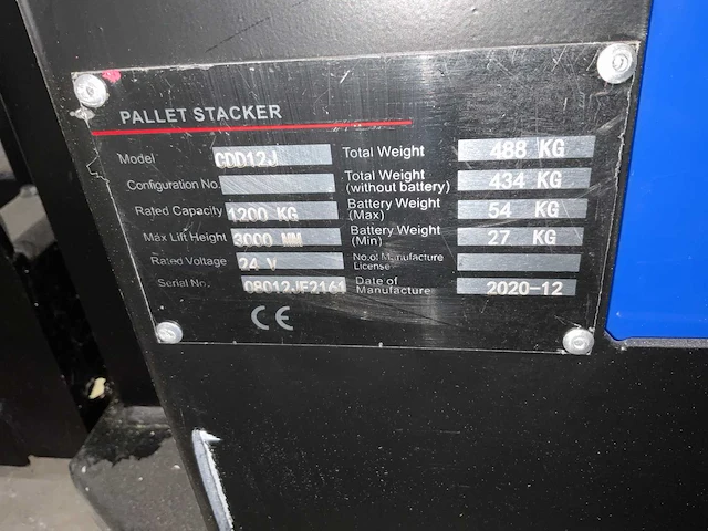 Solid hub cdd12j elektrische palletwagen - afbeelding 4 van  12