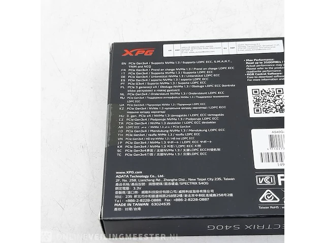 Solid state drive xpg, spectrix s40g rgb m.2 2280 pcie gen3x4 ssd - afbeelding 7 van  8