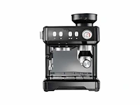 Solis grind & infuse compact 1018 pistonmachine - espressomachine - geschikt voor pads - rvs zwart - afbeelding 1 van  4