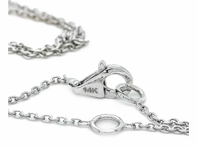 Solitaire 2.0 ct. diamanten hanger aan witgouden ketting - afbeelding 3 van  6