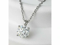 Solitaire 2.0 ct. diamanten hanger aan witgouden ketting - afbeelding 4 van  6