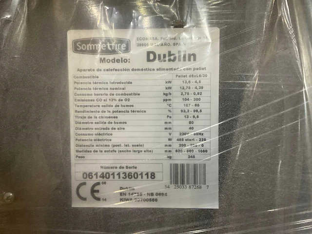 Sommetfire dublin pelletkachel - afbeelding 1 van  3