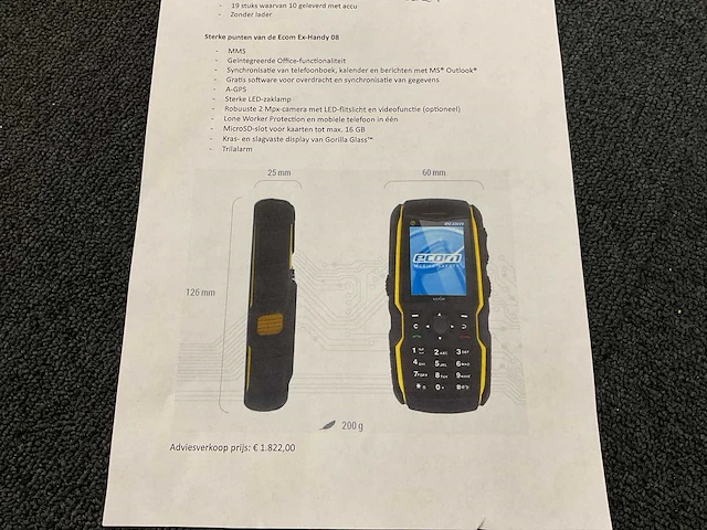 Sonim - ecom - ex-handy 08 - mobiele telefoon (9x) - afbeelding 2 van  2