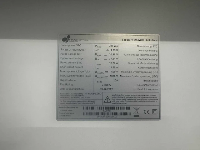 Sonnenstromfabrik - set van 8 zonnepanelen (395 wp) met solax 2.5k omvormer - afbeelding 5 van  9