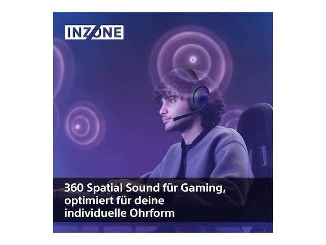 Sony inzone h5 draadloze game koptelefoon zwart - afbeelding 3 van  4